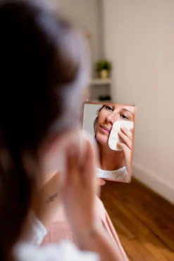 7 carrés démaquillants réutilisables + filet de lavage