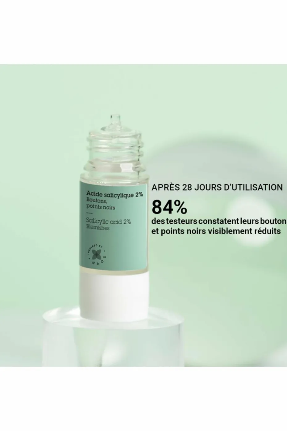 Actif pur Acide salicylique 2% boutons et imperfections