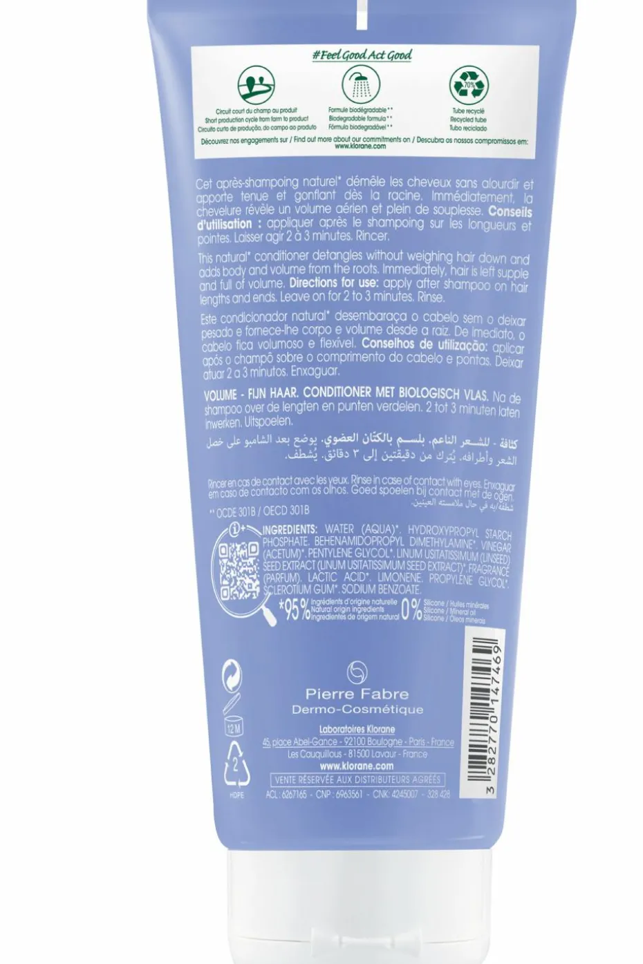 Baume après-shampoing au Lin bio pour cheveux fins