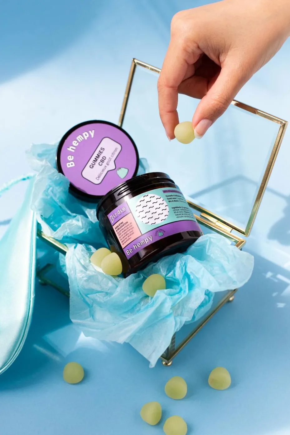 Bonbons gummies anti-stress au CBD Be Hempy