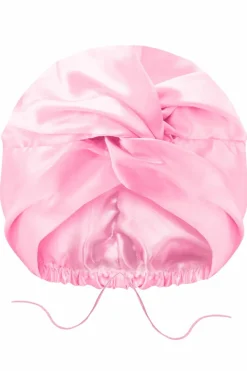 Bonnet double épaisseur en satin rose