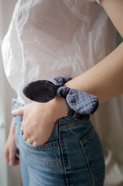 Chouchou nœud en gaze de coton