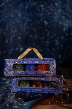 Coffret 3 bougies Au Pied du Sapin, Étoile Filante & Cannelle Orange