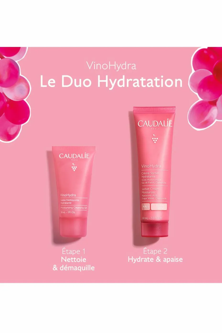 Coffret crème sorbet vinohydra & gelée nettoyante offerte