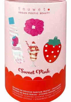 Coffret mousse de bain, éponge & chouchou Fraise