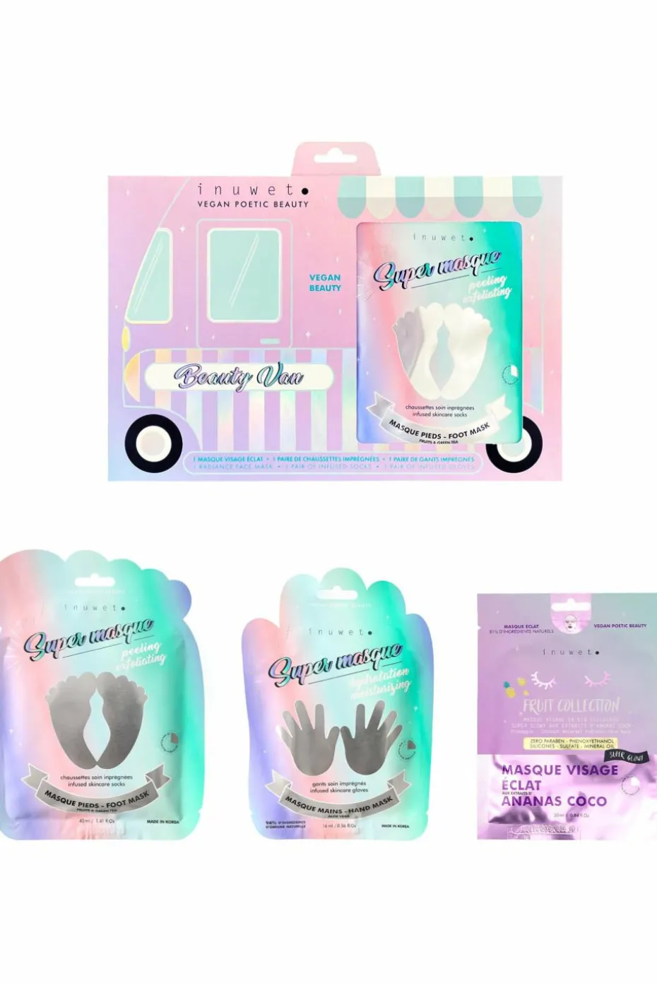 Coffret trio de masques visage, mains & pieds