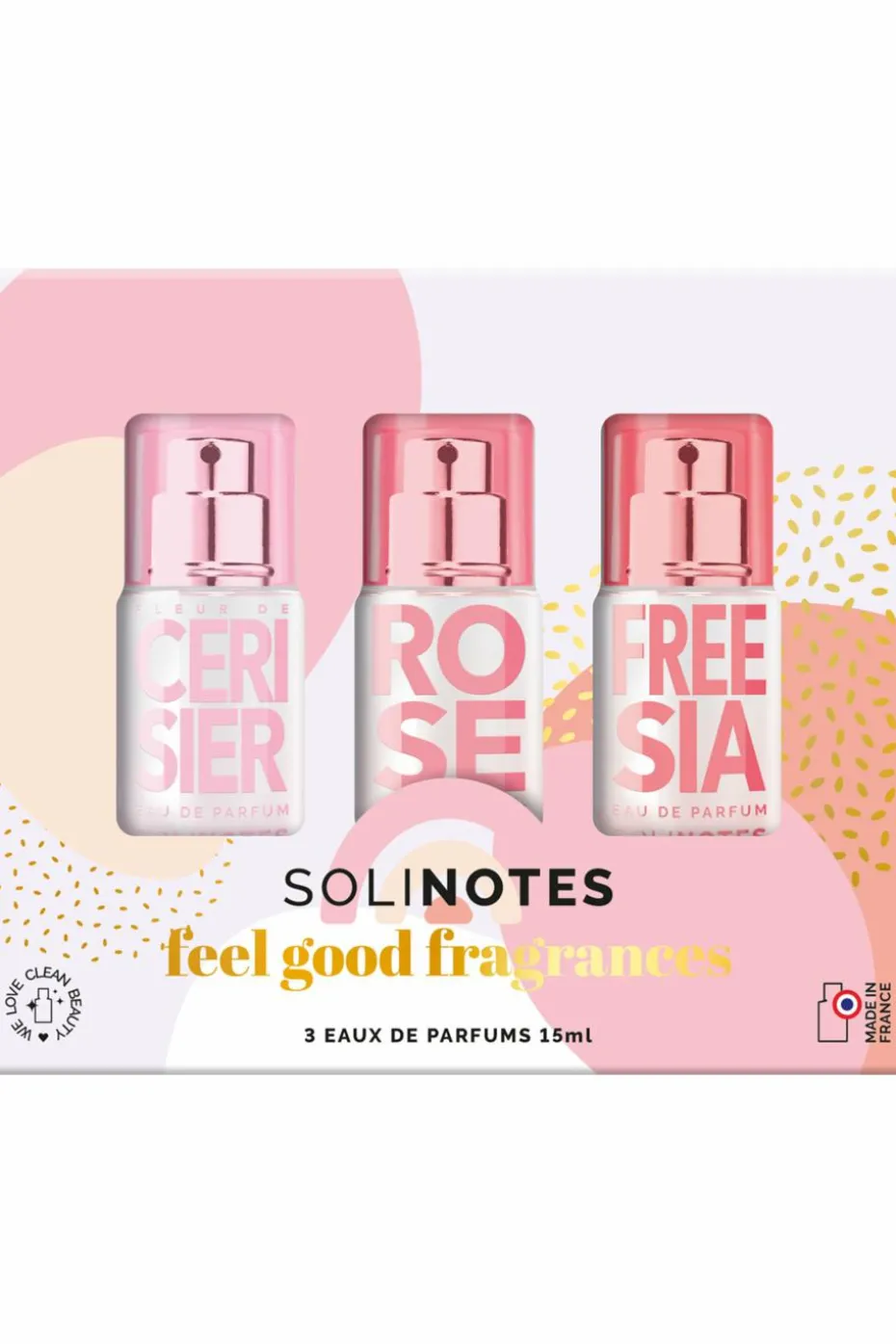 Coffret trio de parfums Fleur de cerisier, Rose & Freesia