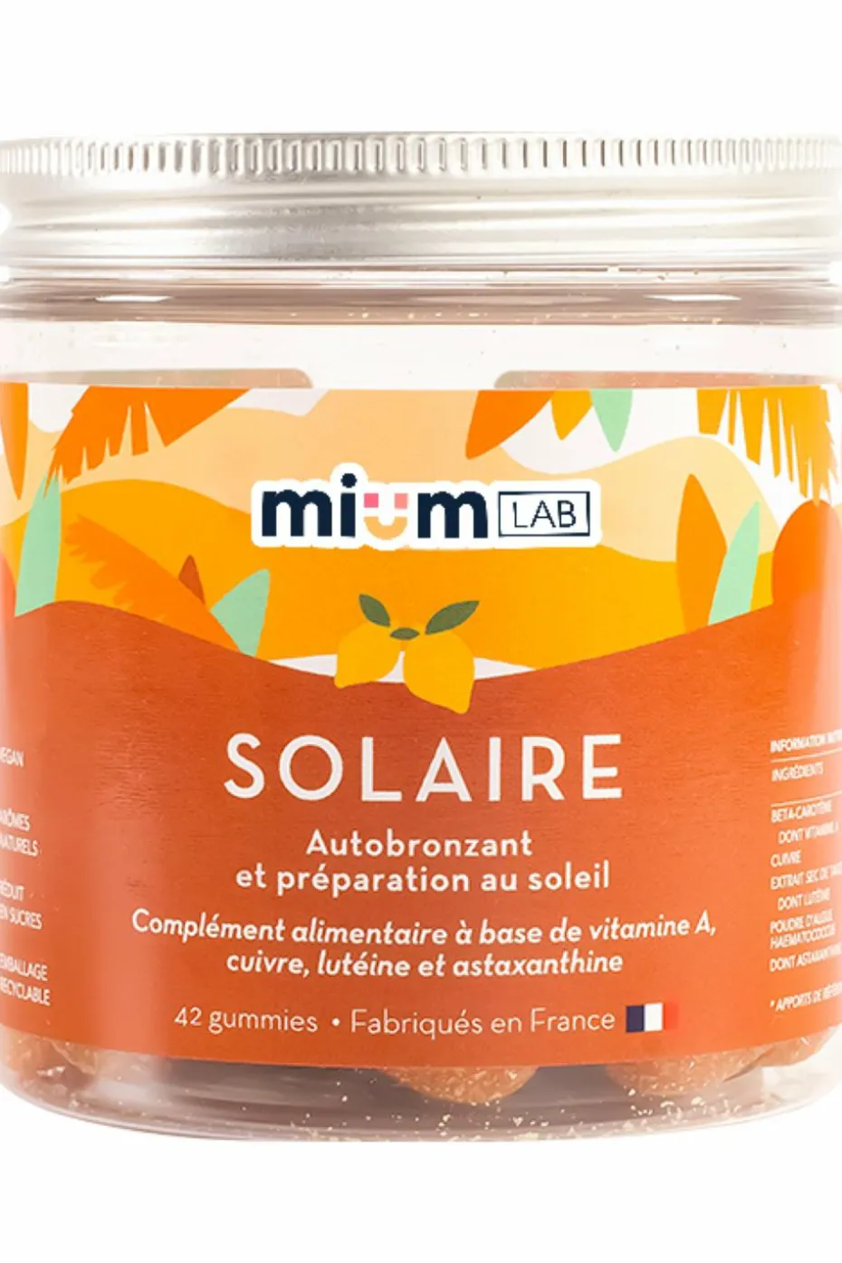 Compléments alimentaires gummies Solaire préparation au bronzage