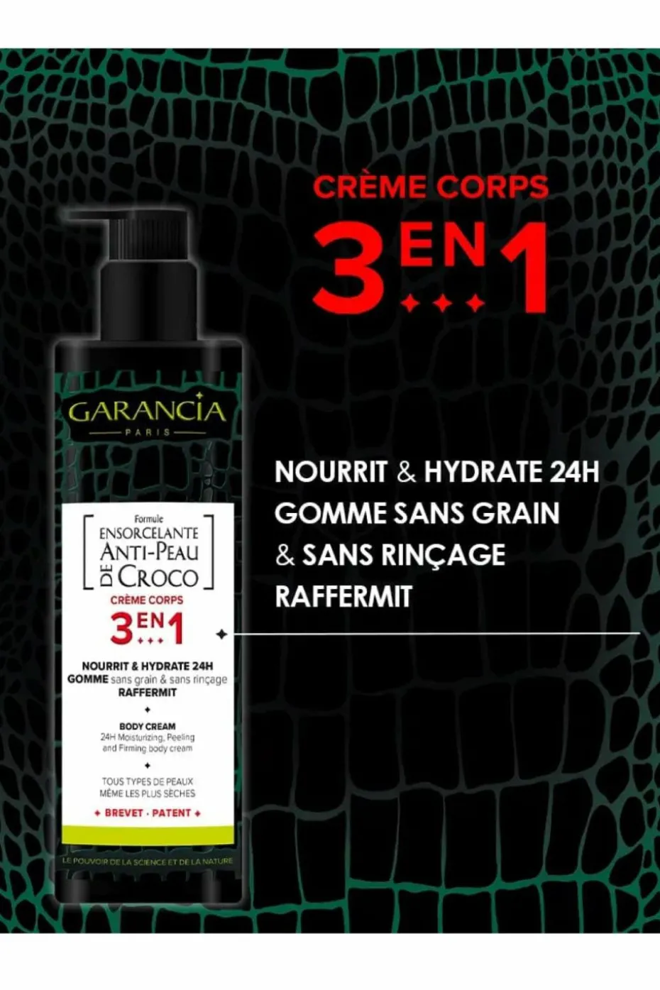 Crème corps 3-en-1 Formule Ensorcelante Anti-Peau de Croco®