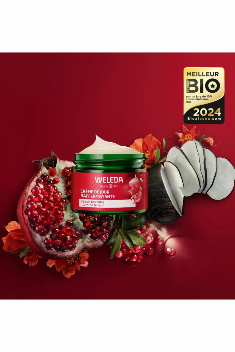 Crème de jour raffermissante grenade et peptides de maca