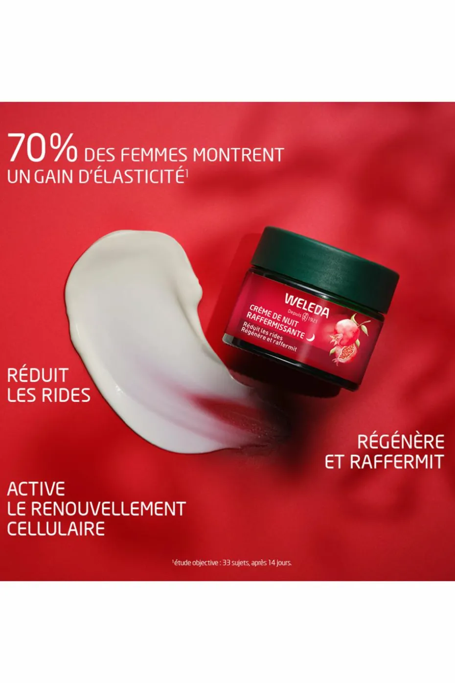 Crème de nuit raffermissante grenade et peptides de maca