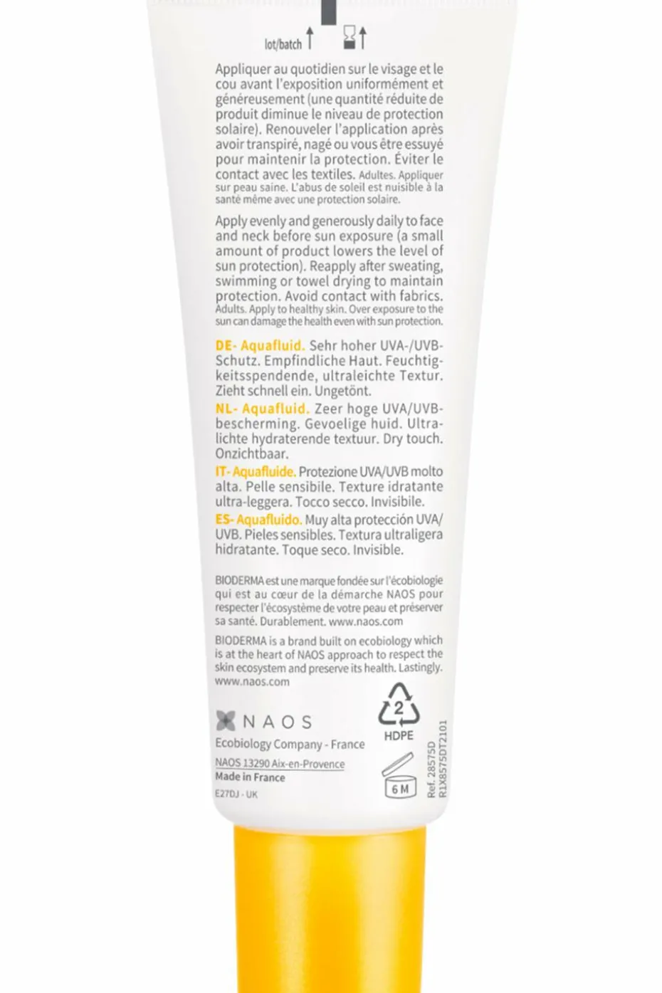 Crème solaire visage Photoderm Aquafluide SPF50+