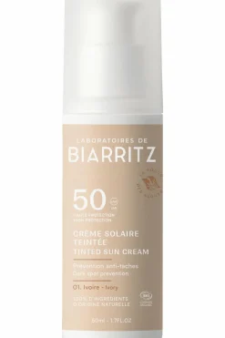 Crème solaire visage teintée SPF50