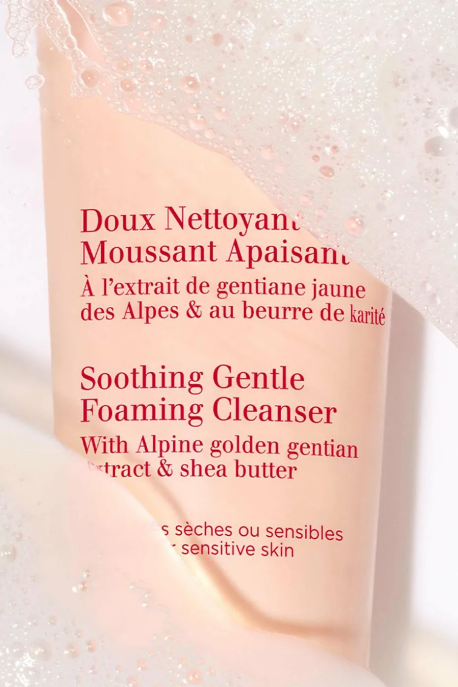 Doux nettoyant moussant apaisant pour peaux très sèches