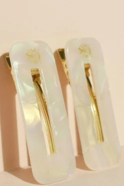 Duo de barrettes nacres