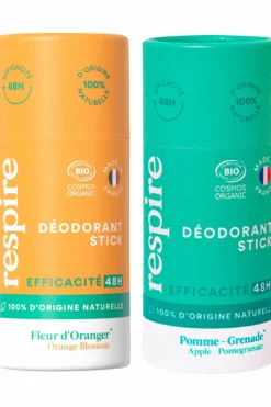 Duo de déodorants solides Fleur d’Oranger & Pomme Grenade