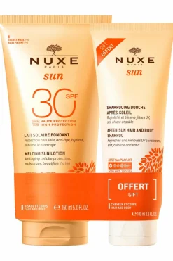 Duo lait solaire fondant haute protection SPF30 & shampoing douche après-soleil 100ml offert