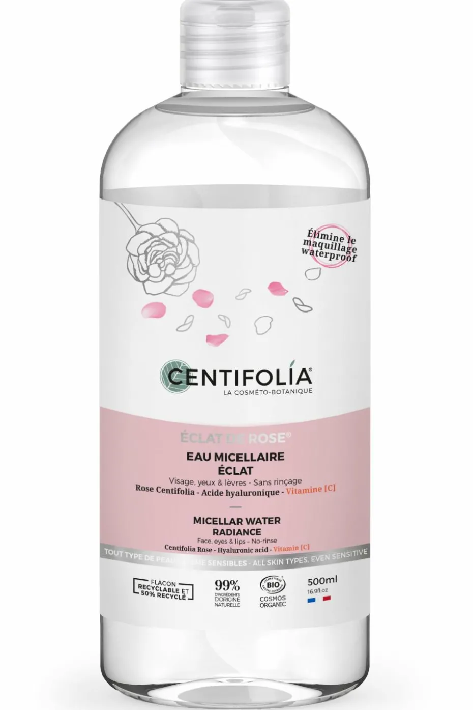 Eau micellaire éclat de rose