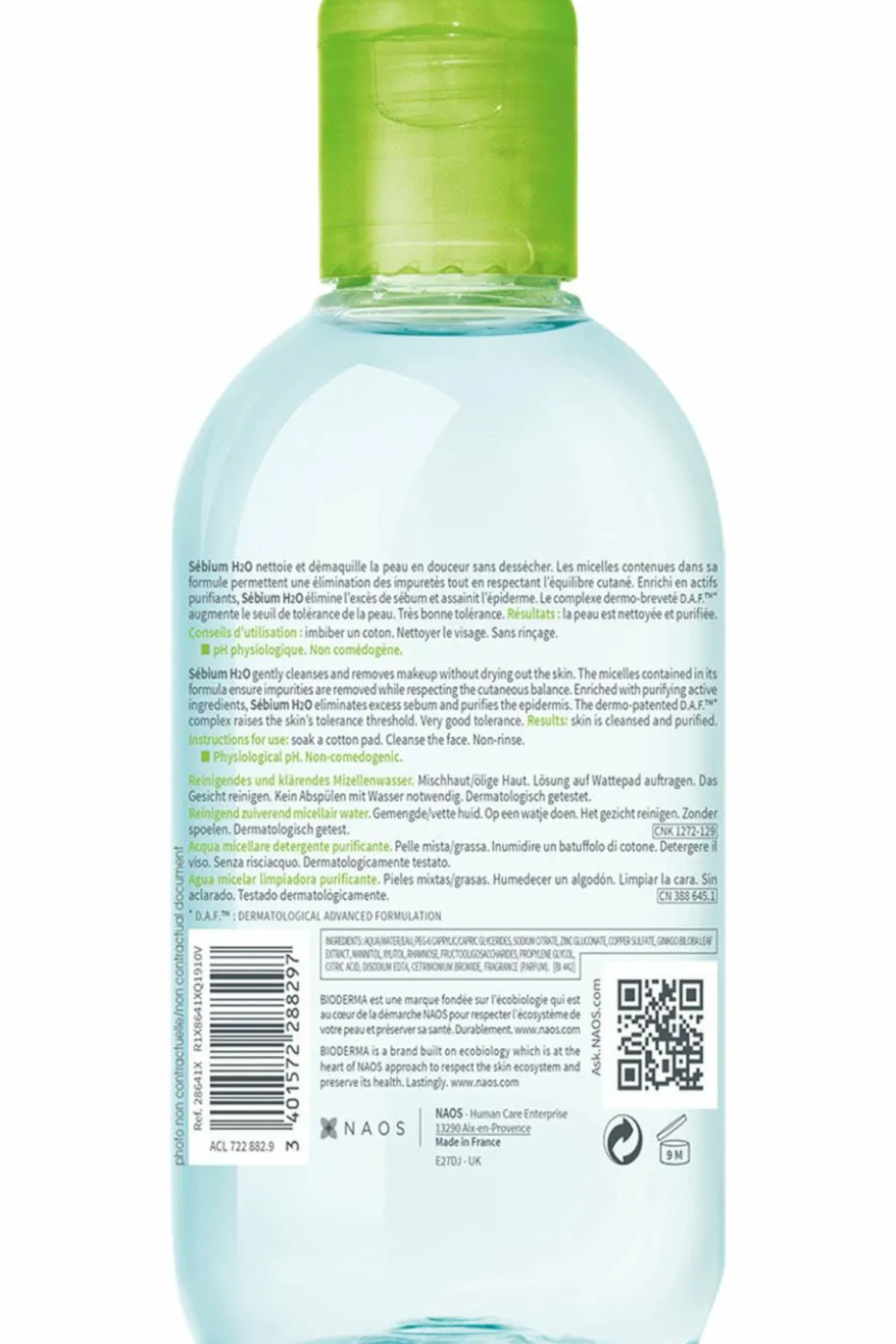 Eau Micellaire nettoyante purifiante Sébium H20