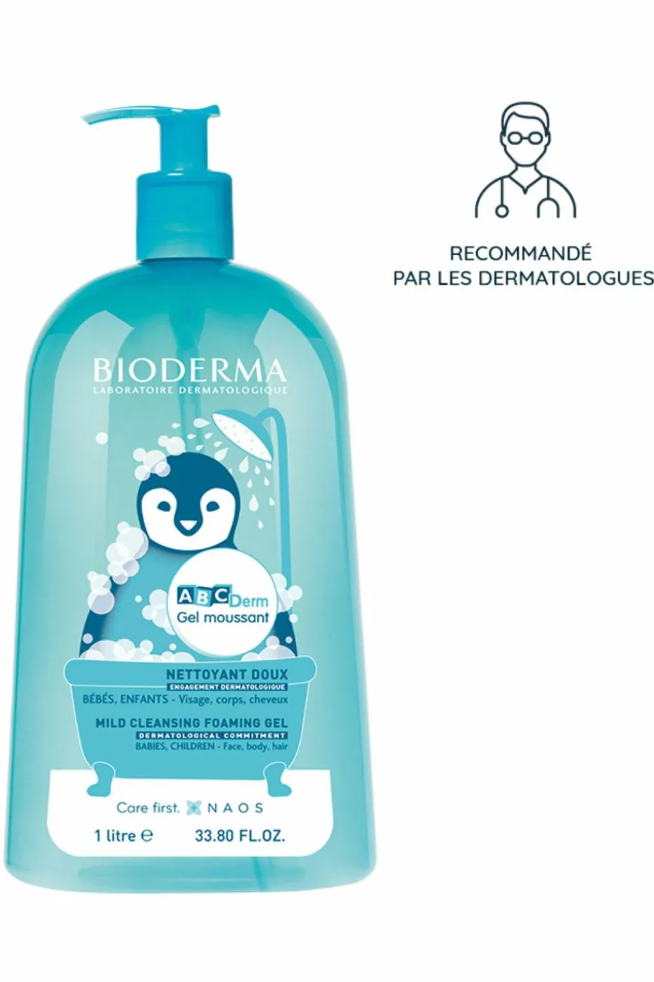 Gel moussant doux sans savon corps & cheveux bébé et enfant ABCDerm