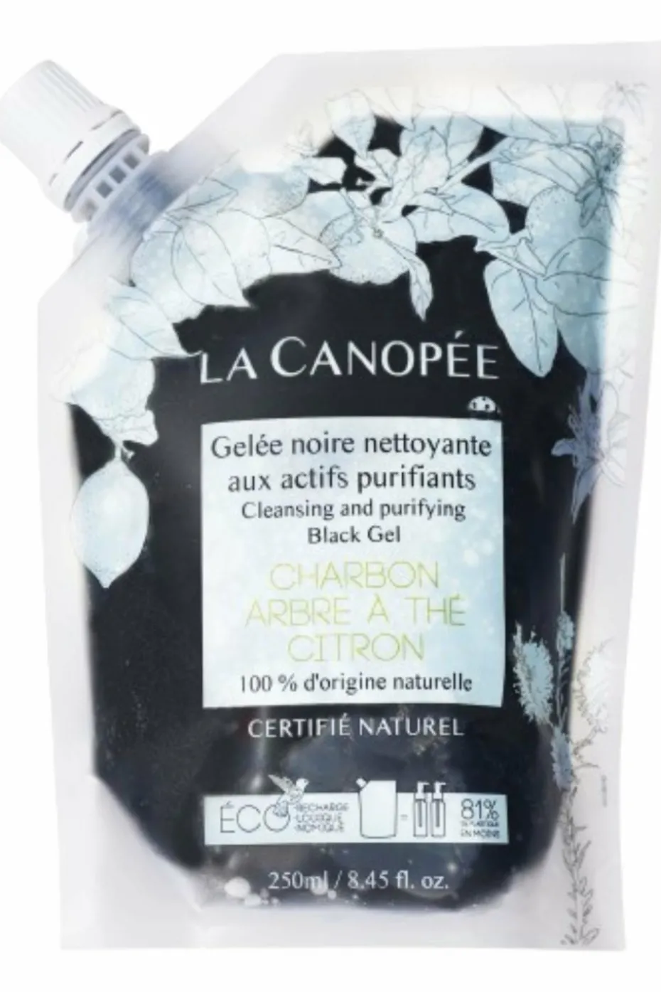 Gelée noire nettoyante aux actifs purifiants rechargeable