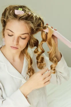 Kit d’outils pour boucler les cheveux sans chaleur Coolcurl™  rose