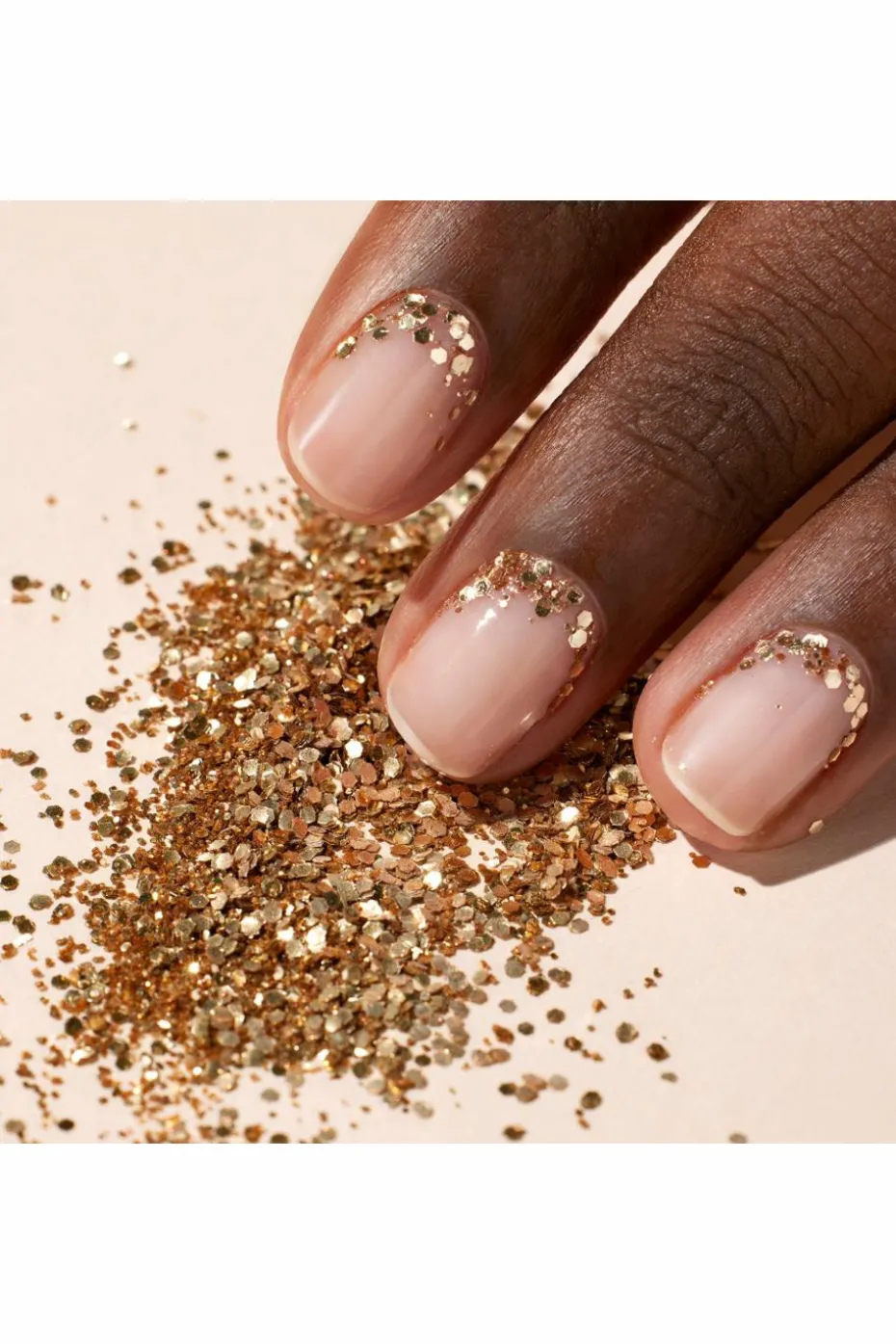 Kit duo de poudre à effet et paillettes + son pinceau applicateur paillettes Rose Gold edition