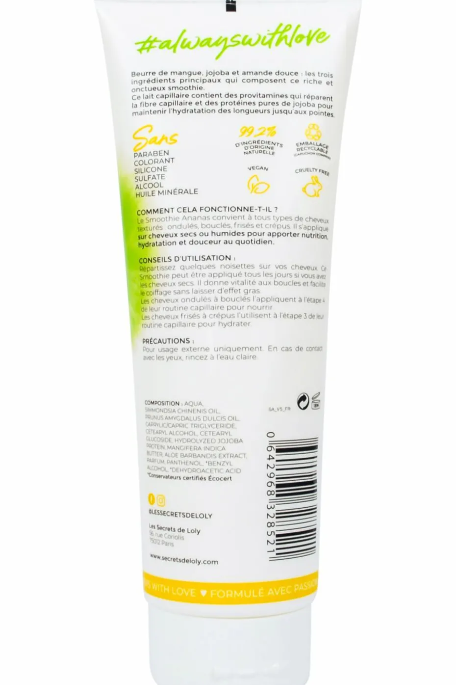 Lait capillaire hydratant smoothie Ananas