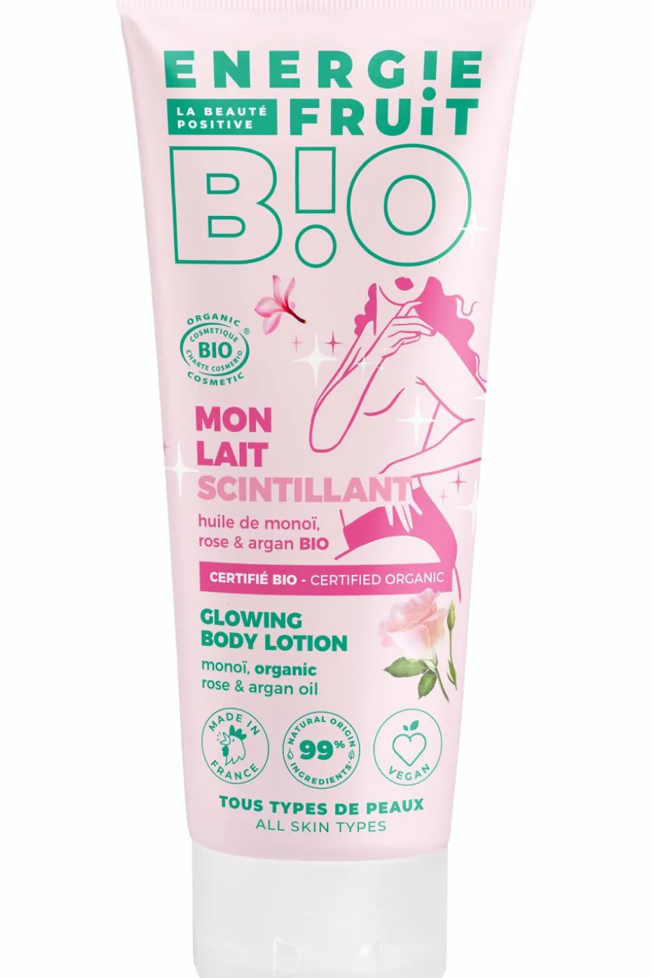 Lait corps scintillant au monoï rose