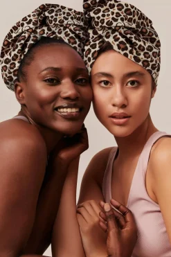 Serviette pour cheveux léopard