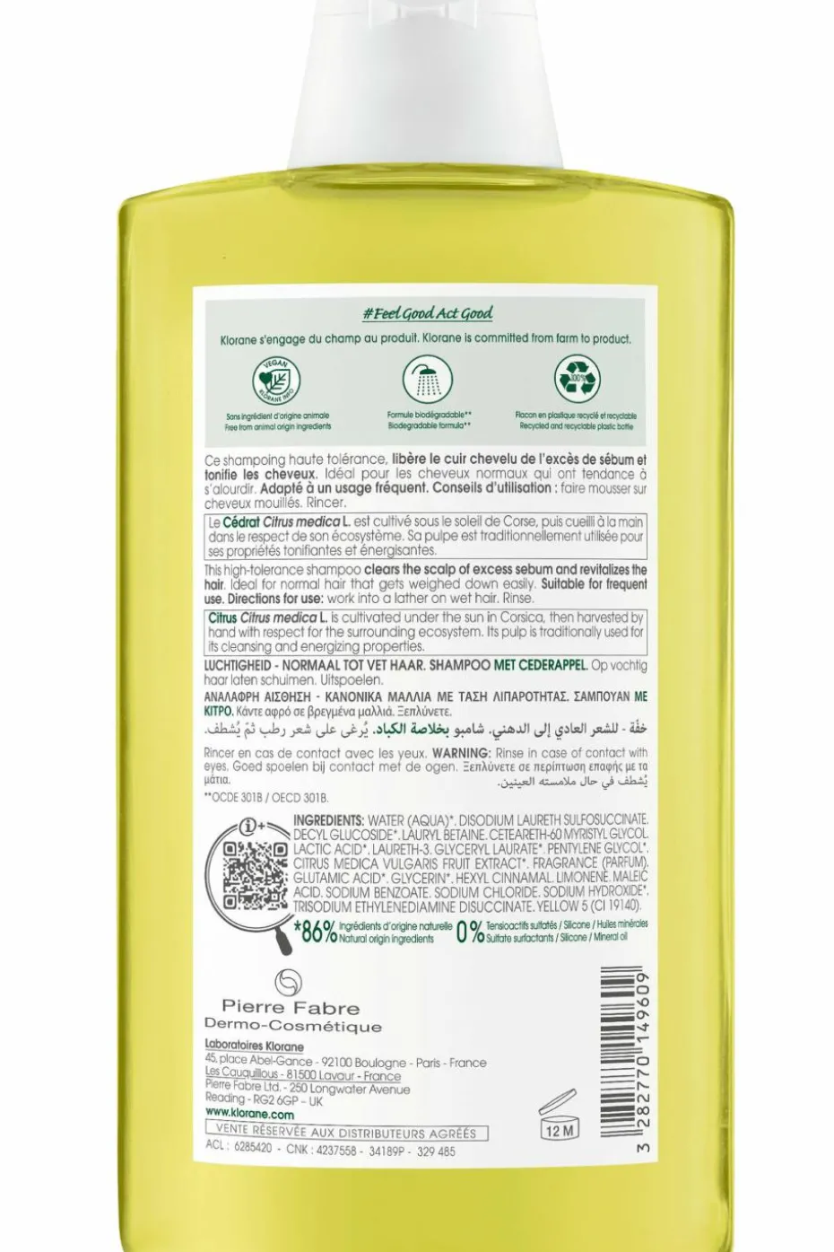 Shampoing au Cédrat pour cheveux normaux à gras