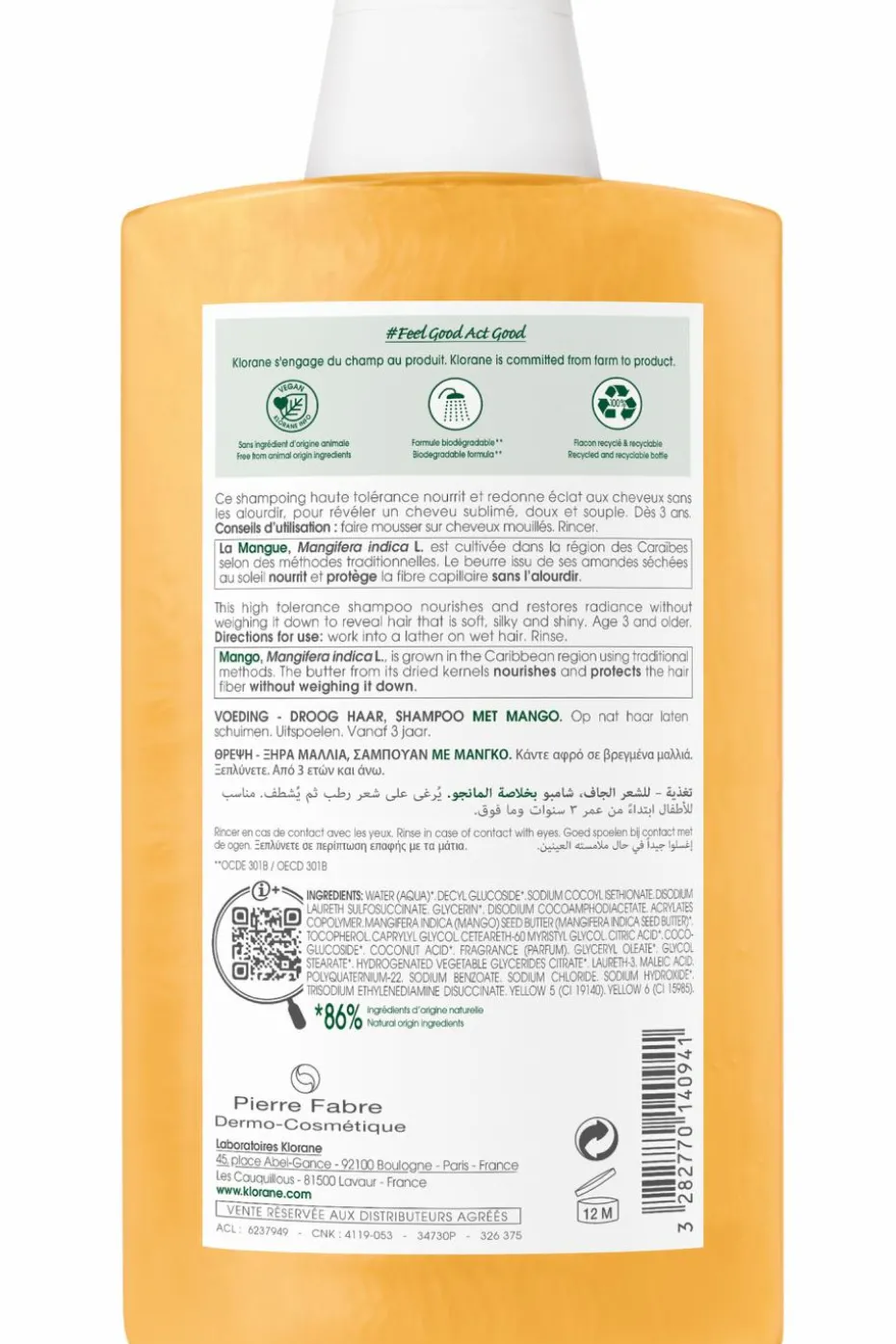 Shampoing nutrition à la mangue