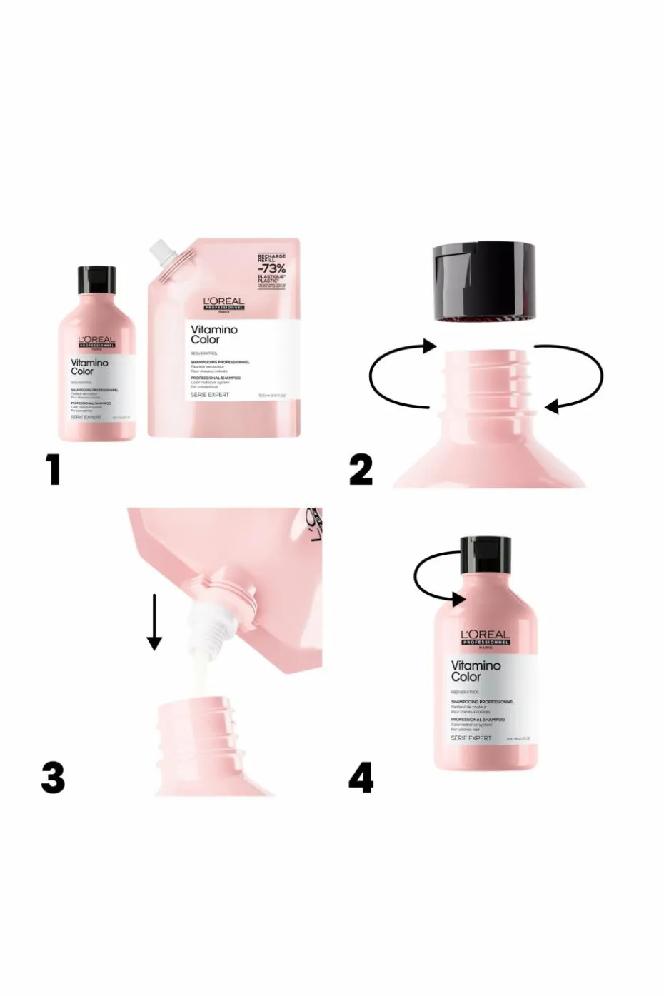 Shampoing pour cheveux colorés Vitamino Color rechargeable