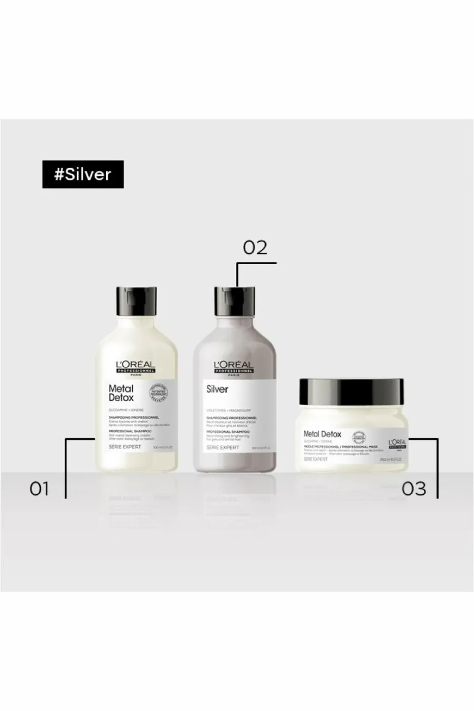 Shampoing pour cheveux gris et blancs Silver