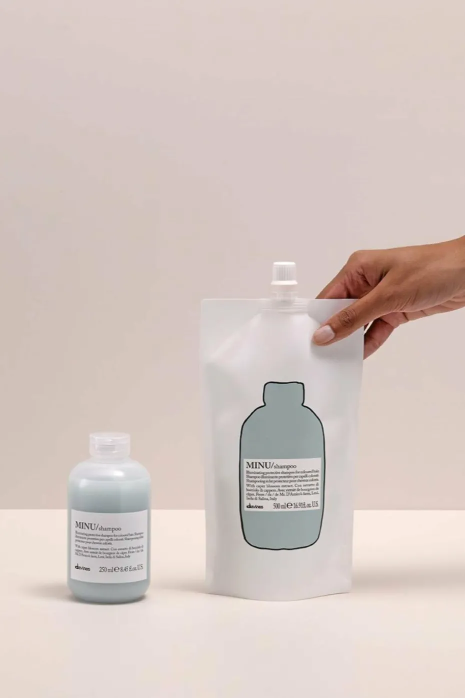 Shampoing rechargeable pour cheveux colorés Minu