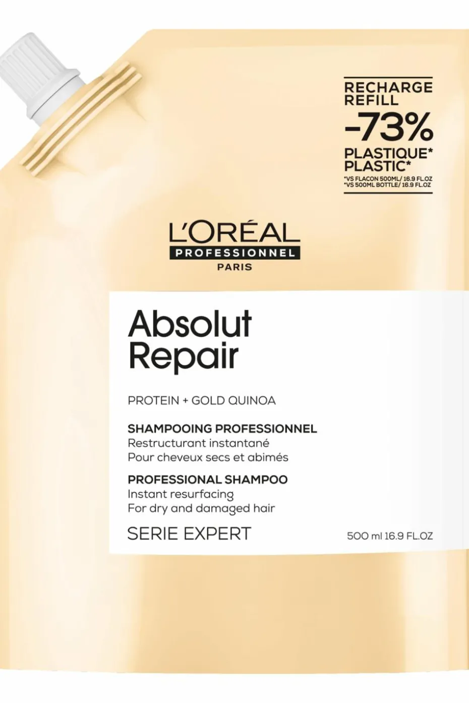 Shampoing réparateur pour cheveux abîmés Absolut Repair rechargeable