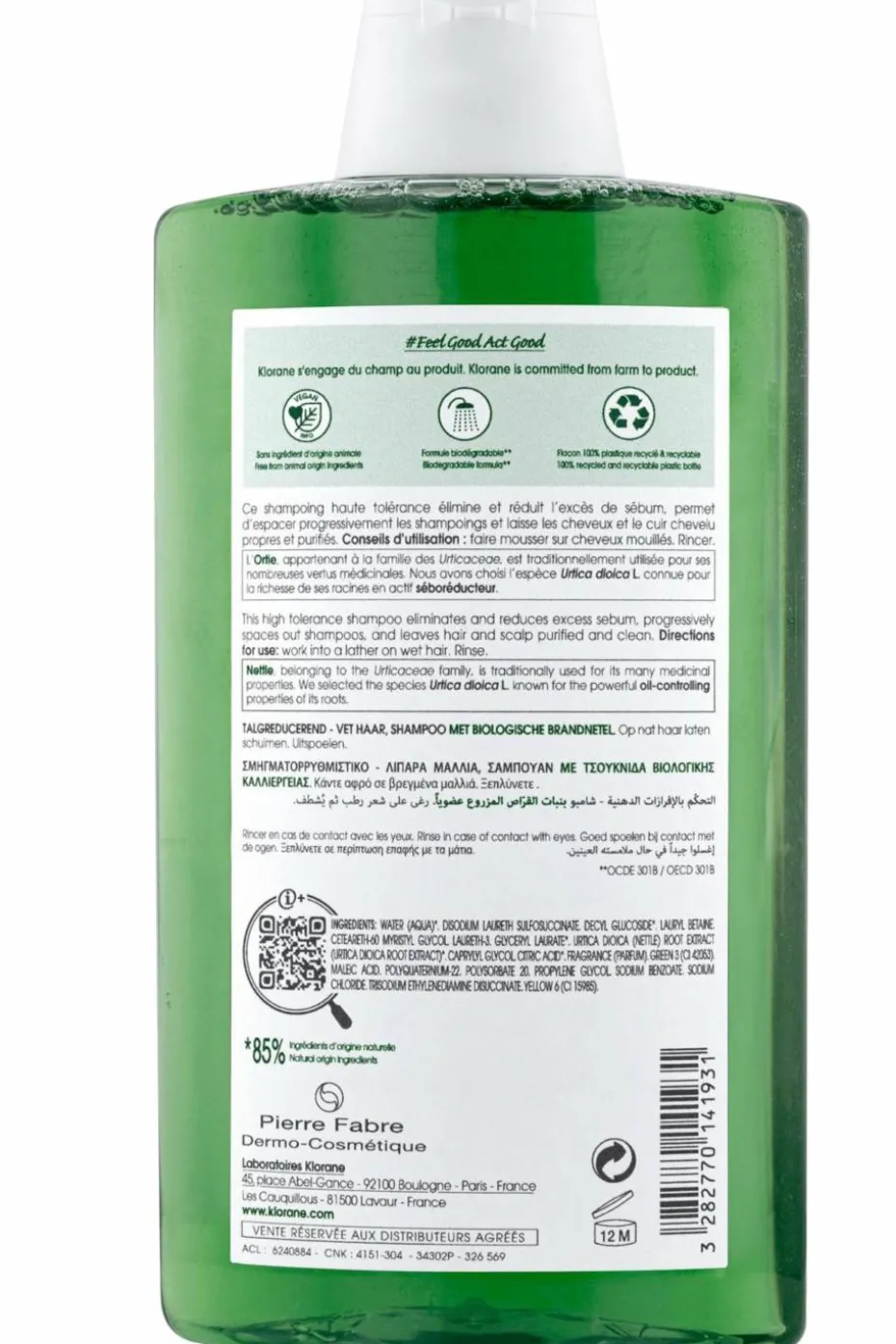 Shampoing séboréducteur à l’ortie bio pour cheveux gras