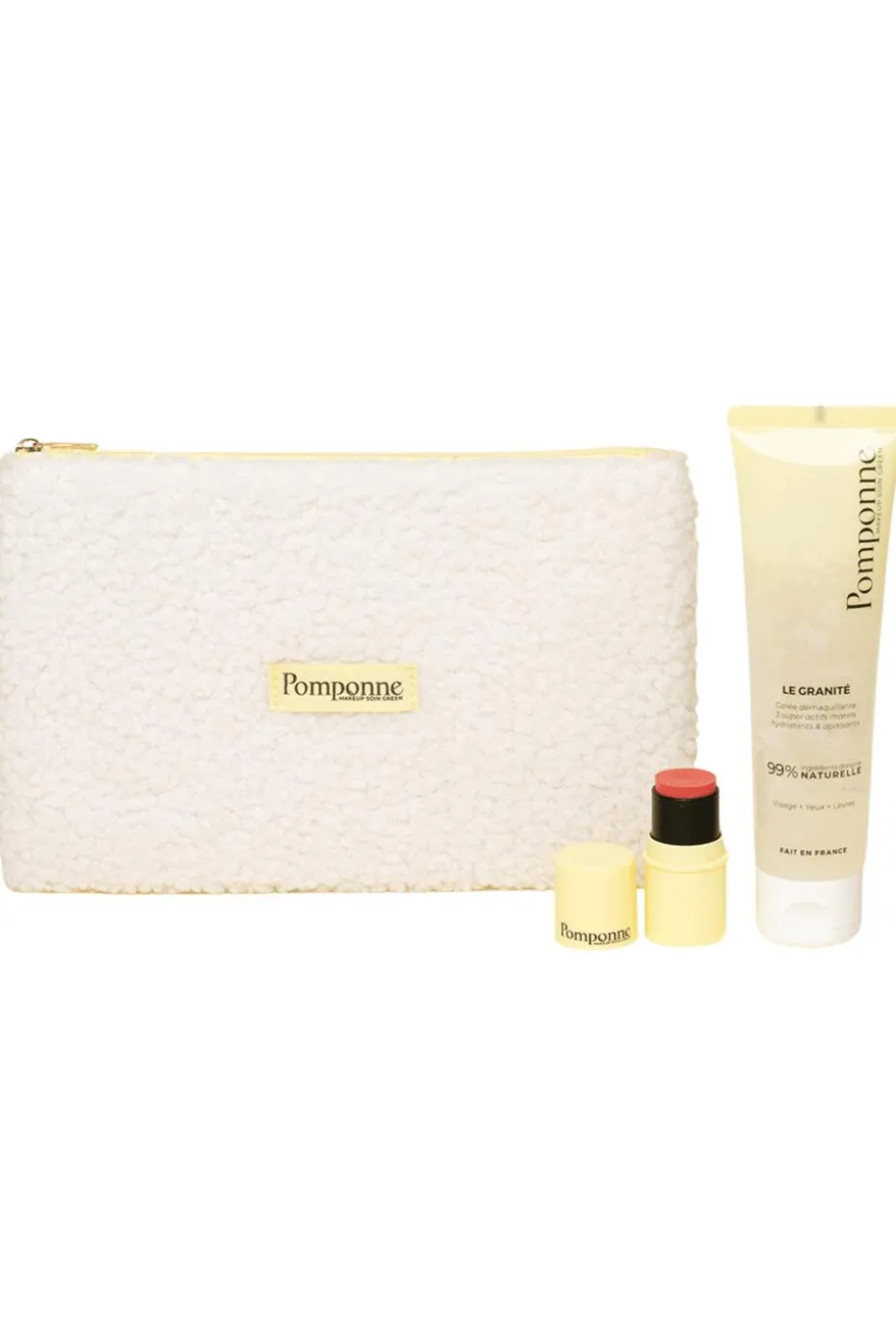 Trousse baume & blush 2-en-1 et granité démaquillant